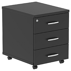 Obsidian Low Under Desk Mobile Wooden Office Drawer Pedestals