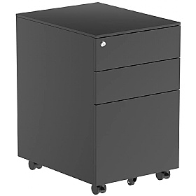 Obsidian Black Steel Under Desk Drawer Pedestals