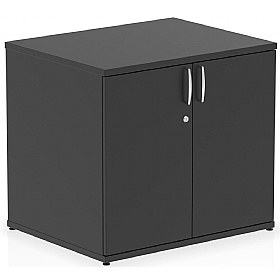 Obsidian Black Desk High Wooden Office Cupboards