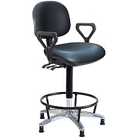 ESD Static Dissipative Heavy Duty Vinyl Draughtsman Chairs