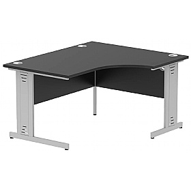 Onyx Black Ergonomic Radial Cable Managed Office Desks