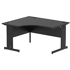 Onyx Black Ergonomic Radial Cable Managed Office Desks