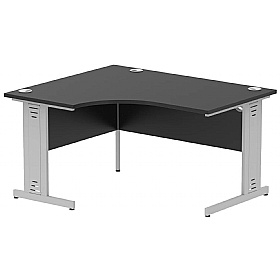 Onyx Black Ergonomic Radial Cable Managed Office Desks