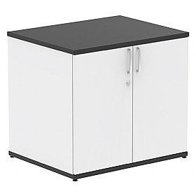 Obsidian Duo Black Desk High Wooden Office Cupboards