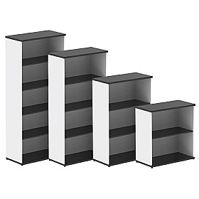 Obsidian Duo Black Wooden Office Bookcases