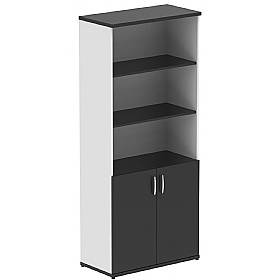 Obsidian Duo Black Wooden Office Combination Cupboards