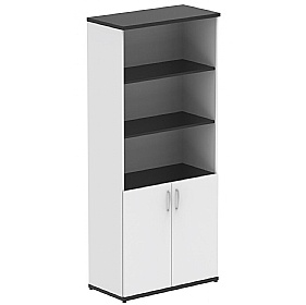Obsidian Duo Black Wooden Office Combination Cupboards
