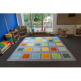 Rainforest Squares Placement Carpet - Education