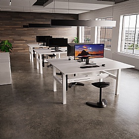 Air Shallow Electric Height Adjustable 2 Person Rectangular Back to Back Desks