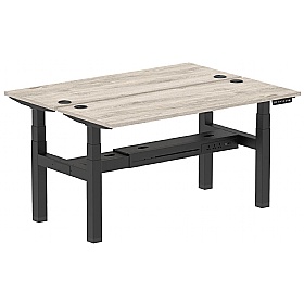 Air Shallow Electric Height Adjustable 2 Person Rectangular Back to Back Desks