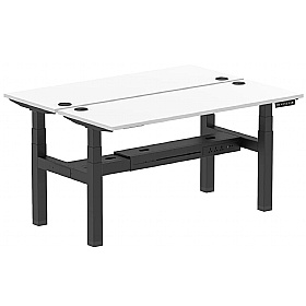 Air Shallow Electric Height Adjustable 2 Person Rectangular Back to Back Desks