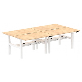 Air Electric Height Adjustable 4 Person Rectangular Back to Back Desks