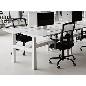 Air Electric Height Adjustable 4 Person Rectangular Back to Back Desks