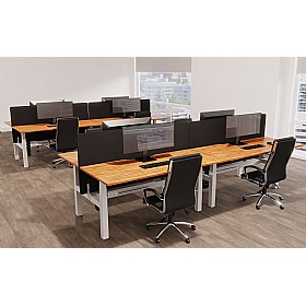Air Electric Height Adjustable 4 Person Rectangular Back to Back Desks
