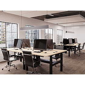 Air Electric Height Adjustable 4 Person Rectangular Back to Back Desks