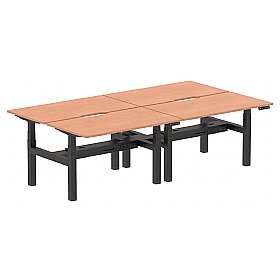 Air Electric Height Adjustable 4 Person Rectangular Back to Back Desks