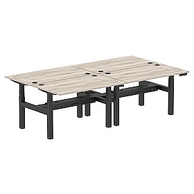 Air Electric Height Adjustable 4 Person Rectangular Back to Back Desks
