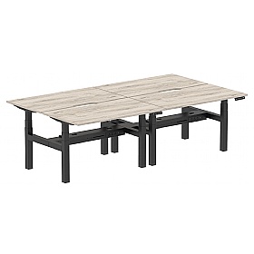 Air Electric Height Adjustable 4 Person Rectangular Back to Back Desks