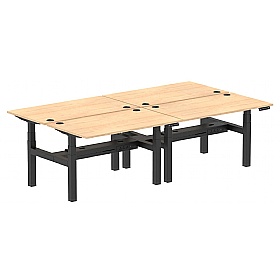 Air Electric Height Adjustable 4 Person Rectangular Back to Back Desks