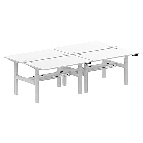 Air Electric Height Adjustable 4 Person Rectangular Back to Back Desks