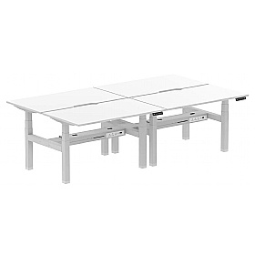 Air Electric Height Adjustable 4 Person Rectangular Back to Back Desks