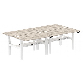 Air Electric Height Adjustable 4 Person Rectangular Back to Back Desks