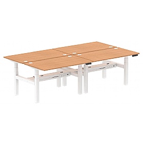 Air Electric Height Adjustable 4 Person Rectangular Back to Back Desks