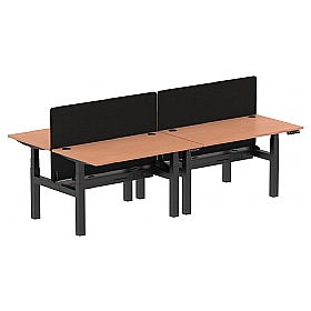 Air Electric Height Adjustable 4 Person Rectangular Back to Back Desks