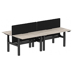 Air Electric Height Adjustable 4 Person Rectangular Back to Back Desks