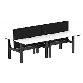 Air Electric Height Adjustable 4 Person Rectangular Back to Back Desks