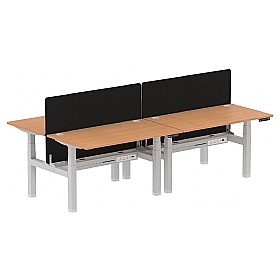 Air Electric Height Adjustable 4 Person Rectangular Back to Back Desks