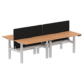 Air Electric Height Adjustable 4 Person Rectangular Back to Back Desks