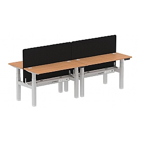 Air Shallow Electric Height Adjustable 4 Person Rectangular Back to Back Desks