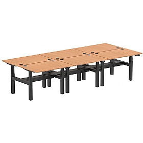 Air Electric Height Adjustable 6 Person Rectangular Back to Back Desks