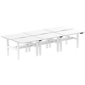 Air Electric Height Adjustable 6 Person Rectangular Back to Back Desks