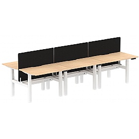 Air Electric Height Adjustable 6 Person Rectangular Back to Back Desks