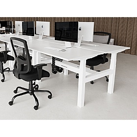 Air Electric Height Adjustable 6 Person Rectangular Back to Back Desks