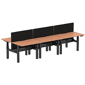 Air Electric Height Adjustable 6 Person Rectangular Back to Back Desks