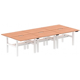 Air Electric Height Adjustable 6 Person Rectangular Back to Back Desks