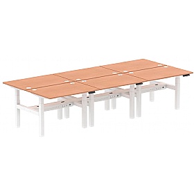 Air Electric Height Adjustable 6 Person Rectangular Back to Back Desks