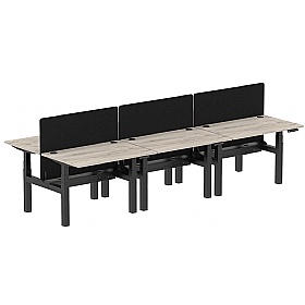Air Electric Height Adjustable 6 Person Rectangular Back to Back Desks
