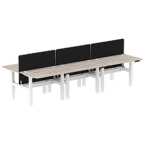 Air Electric Height Adjustable 6 Person Rectangular Back to Back Desks