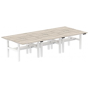 Air Electric Height Adjustable 6 Person Rectangular Back to Back Desks