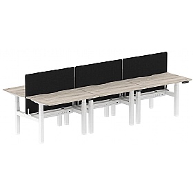 Air Electric Height Adjustable 6 Person Rectangular Back to Back Desks