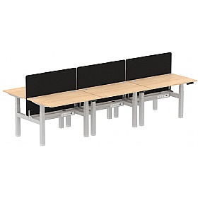 Air Electric Height Adjustable 6 Person Rectangular Back to Back Desks