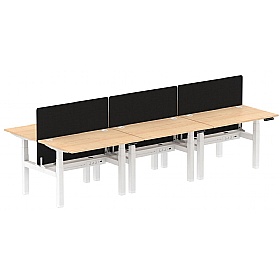 Air Electric Height Adjustable 6 Person Rectangular Back to Back Desks