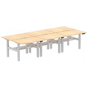 Air Electric Height Adjustable 6 Person Rectangular Back to Back Desks