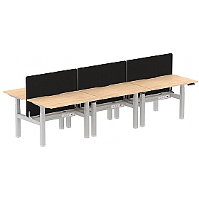 Air Electric Height Adjustable 6 Person Rectangular Back to Back Desks