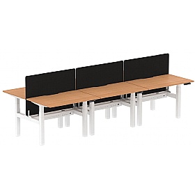 Air Electric Height Adjustable 6 Person Rectangular Back to Back Desks