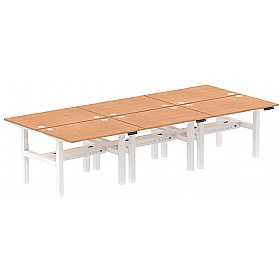 Air Electric Height Adjustable 6 Person Rectangular Back to Back Desks